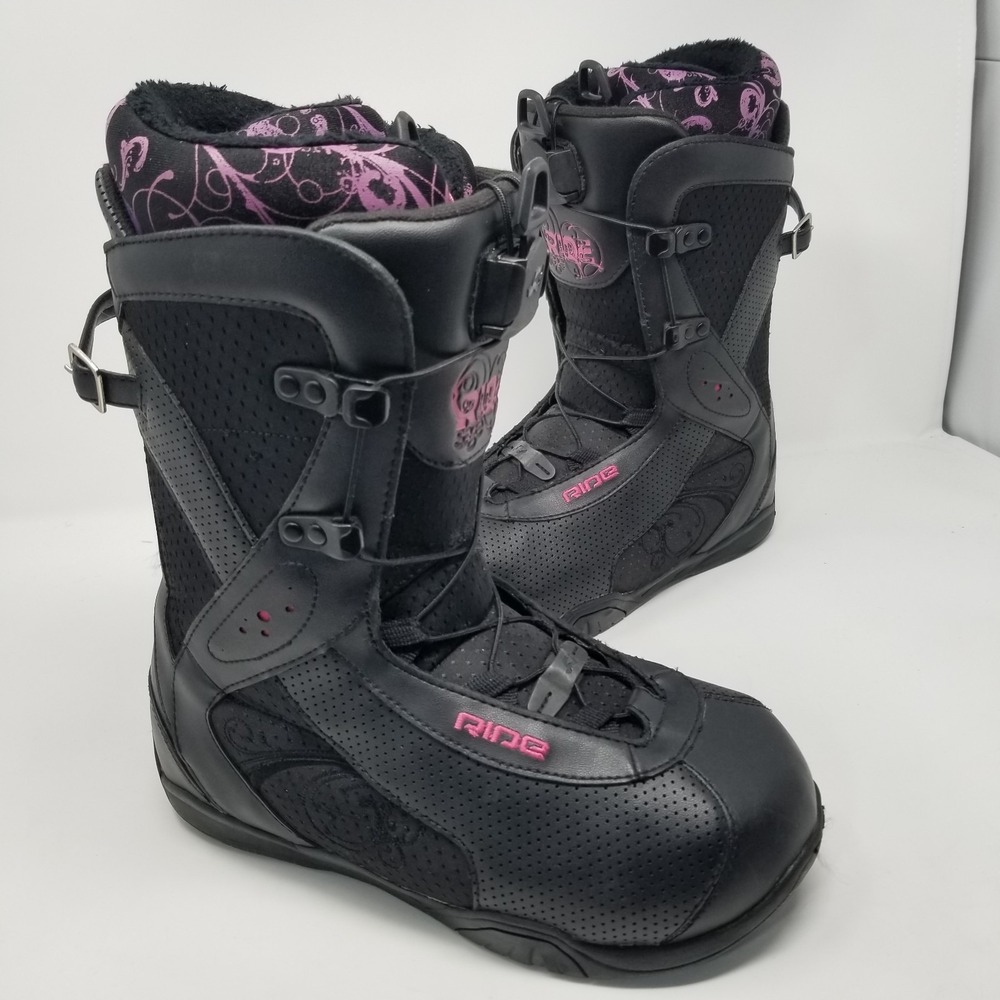 Women's‎ Black Pink Purple RIDE SAGE Snowboard Boots Size 9.5